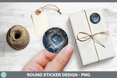 BS02 Geode Moon and Stars Stickers | Round Labels Designs Product Image 1