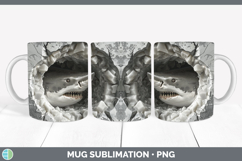 BS03 Geode Shark Mug Wrap Sublimation Coffee Cup Designs Product Image 1
