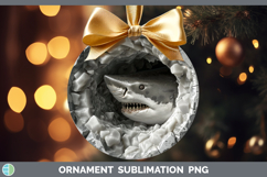BS03 Geode Shark Ornament Sublimation Bauble Designs Product Image 1