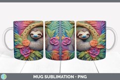 3D Sloth Mug Wrap | Sublimation Coffee Cup Designs Bundle Product Image 2