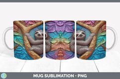 3D Sloth Mug Wrap | Sublimation Coffee Cup Designs Bundle Product Image 3