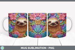 3D Sloth Mug Wrap | Sublimation Coffee Cup Designs Bundle Product Image 4