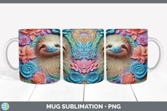 3D Sloth Mug Wrap | Sublimation Coffee Cup Designs Bundle Product Image 5