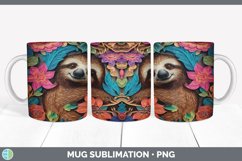 3D Sloth Mug Wrap | Sublimation Coffee Cup Designs Bundle Product Image 6