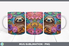 3D Sloth Mug Wrap | Sublimation Coffee Cup Designs Bundle Product Image 7