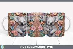 3D Koala Mug Wrap | Sublimation Coffee Cup Designs Bundle Product Image 5