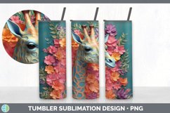 3D Giraffe Tumbler | Sublimation 20 oz Skinny Tumbler Design Product Image 6