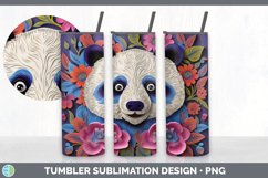 3D Panda Bear Tumbler | Sublimation 20 oz Skinny Tumbler Des Product Image 4