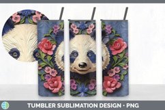 3D Panda Bear Tumbler | Sublimation 20 oz Skinny Tumbler Des Product Image 6
