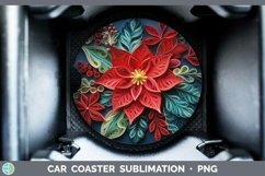 3D Poinsettia Car Coaster | Bundle Coaster Designs Product Image 3