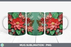 3D Poinsettia Mug Wrap | Bundle Coffee Cup Designs Product Image 3