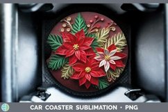 3D Poinsettia Car Coaster | Bundle Coaster Designs Product Image 5