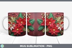 3D Poinsettia Mug Wrap | Bundle Coffee Cup Designs Product Image 4