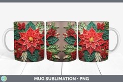 3D Poinsettia Mug Wrap | Bundle Coffee Cup Designs Product Image 5