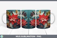 3D Poinsettia Mug Wrap | Bundle Coffee Cup Designs Product Image 6