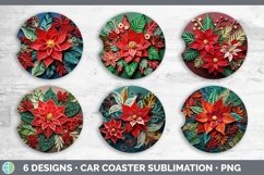 3D Poinsettia Car Coaster | Bundle Coaster Designs Product Image 2