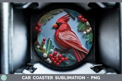 3D Christmas Cardinal Car Coaster | Bundle Coaster Designs Product Image 3
