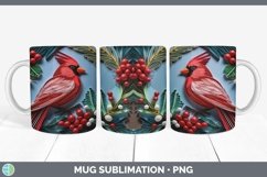 3D Christmas Cardinal Mug Wrap | Bundle Coffee Cup Designs Product Image 2