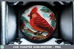3D Christmas Cardinal Car Coaster | Bundle Coaster Designs Product Image 4