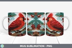 3D Christmas Cardinal Mug Wrap | Bundle Coffee Cup Designs Product Image 3