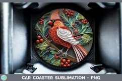 3D Christmas Cardinal Car Coaster | Bundle Coaster Designs Product Image 5