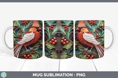 3D Christmas Cardinal Mug Wrap | Bundle Coffee Cup Designs Product Image 4