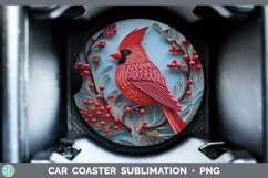 3D Christmas Cardinal Car Coaster | Bundle Coaster Designs Product Image 6