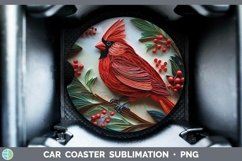 3D Christmas Cardinal Car Coaster | Bundle Coaster Designs Product Image 7