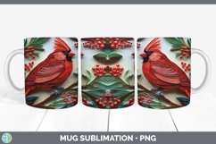 3D Christmas Cardinal Mug Wrap | Bundle Coffee Cup Designs Product Image 6