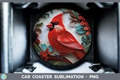 3D Christmas Cardinal Car Coaster | Bundle Coaster Designs Product Image 8