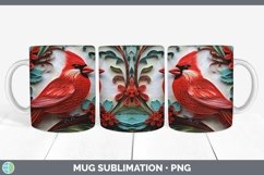 3D Christmas Cardinal Mug Wrap | Bundle Coffee Cup Designs Product Image 7