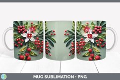 3D Mistletoe Mug Wrap | Bundle Coffee Cup Designs Product Image 7