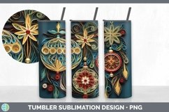 3D Christmas Ornaments Tumbler | Bundle 20 oz Skinny Tumbler Product Image 3