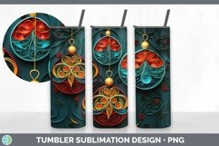 3D Christmas Ornaments Tumbler | Bundle 20 oz Skinny Tumbler Product Image 5