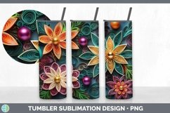 3D Christmas Ornaments Tumbler | Bundle 20 oz Skinny Tumbler Product Image 6
