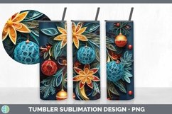 3D Christmas Ornaments Tumbler | Bundle 20 oz Skinny Tumbler Product Image 7