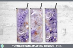 Enchanted Flowers 3D Lavender Tumbler Sublimation 20 oz Skin Product Image 1
