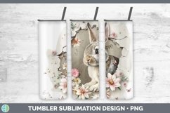 3D Hole in the Wall Bunny Tumbler Sublimation 20 oz Skinny T Product Image 1