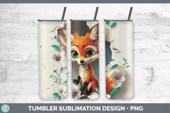 3D Hole in the Wall Fox Tumbler Sublimation 20 oz Skinny Tum Product Image 1
