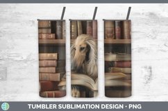 3D Books Afghan Hound Tumbler Sublimation 20 oz Skinny Tumbl Product Image 1
