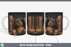 3D Books Airedale Terrier Dog Mug Wrap Sublimation Coffee Cu Product Image 1