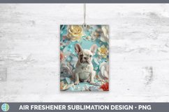 Floral Pearl Dog French Bulldog Air Freshener Sublimation Ca Product Image 1