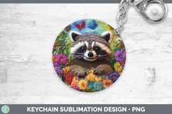 Embroider Raccoon Keychain Sublimation Keyring Designs Product Image 1