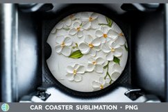 3D Flowers Jasmine Car Coaster Sublimation Designs Product Image 1