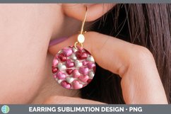 3D Valentine Hearts Round Earrings Sublimation Earrings Desi Product Image 1