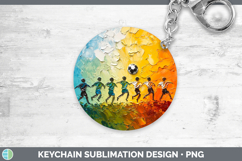 Kids 02 Thick Paint Soccer Ball Keychain Sublimation Keyring Product Image 1