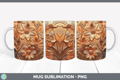 Best Sellers 02 Copper Relief Daisies Mug Wrap Sublimation C Product Image 1