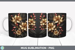 3D Elegant Azalea Flowers Mug Wrap | Sublimation Coffee Cup Product Image 2
