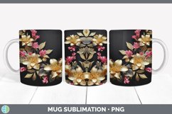 3D Elegant Azalea Flowers Mug Wrap | Sublimation Coffee Cup Product Image 3
