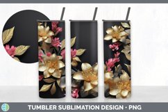 3D Elegant Azalea Flowers Tumbler | Sublimation 20 oz Skinny Product Image 3